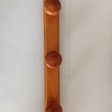 Three-headed wooden patere / vintage 60s-70s