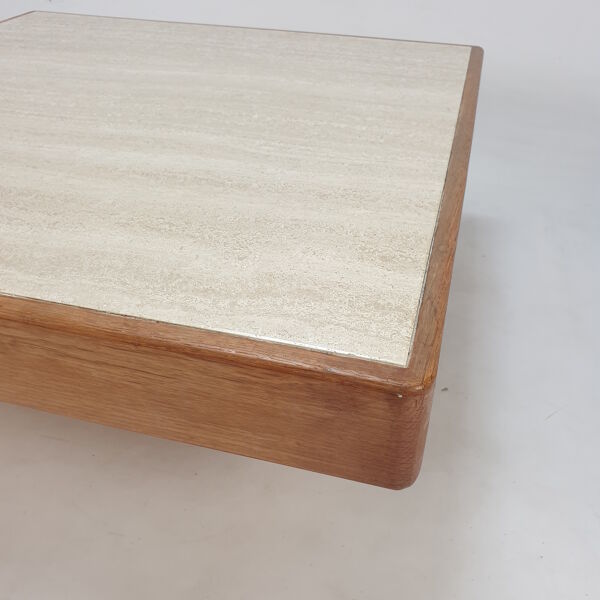 table basse en travertin, années 1970