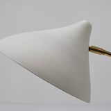 White brass desk or table lamp in the Louis Kalff style from the 1950s.