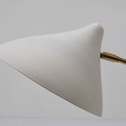 White brass desk or table lamp in the Louis Kalff style from the 1950s.