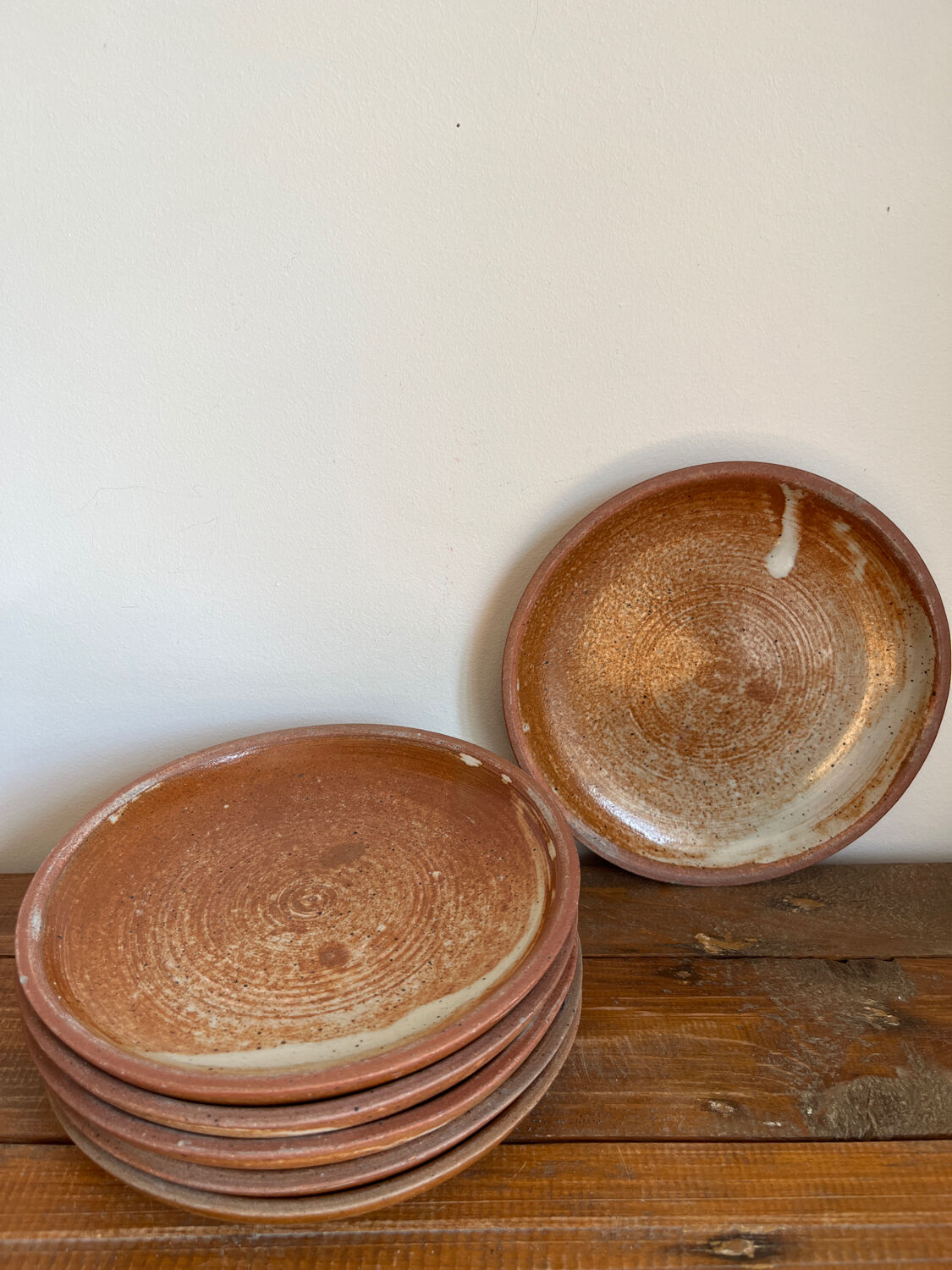 6 dessert plates in stoneware