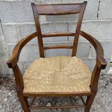 Antique straw armchair