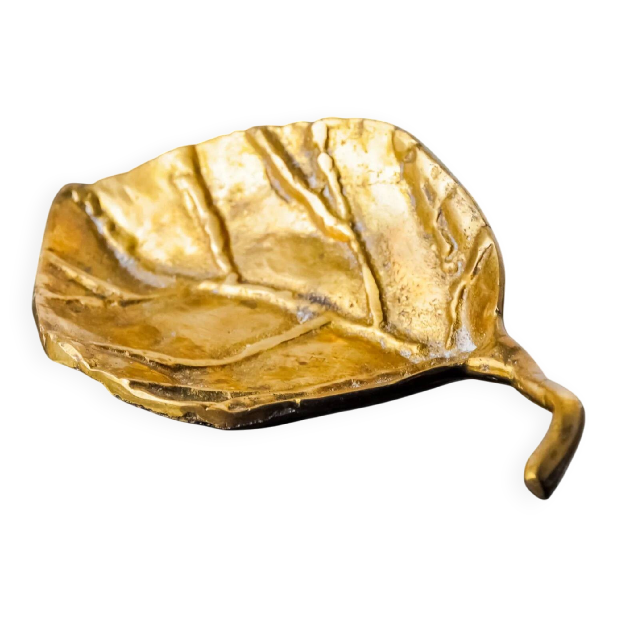 Brutalist leaf tray by David Marshall in bronze, 1970s