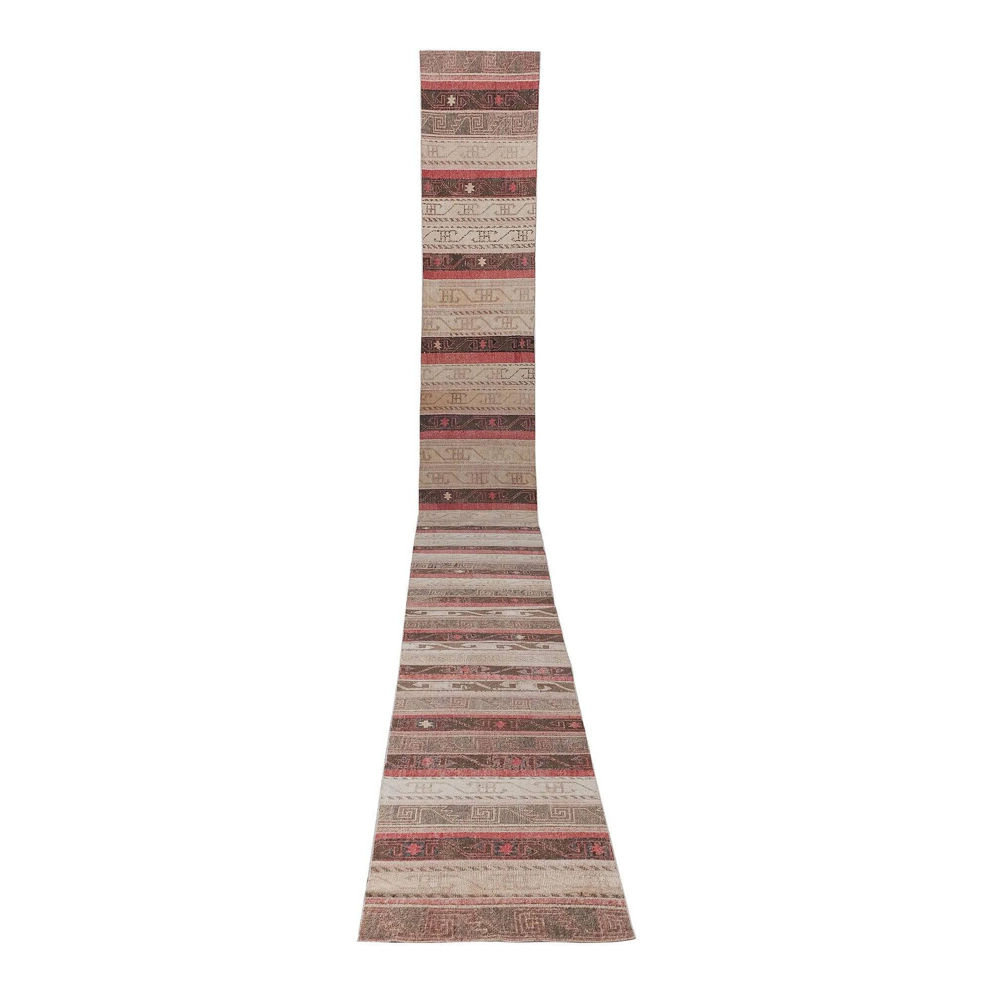 Vintage Turkish hallway rug 72x778 cm