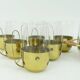 elegant mid century PUNCH bowl set with 12 glasses and centerpiece 1950s