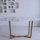 Oval dining table in white Ibiza marble
