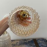 Pair of vintage electrified glass wall lamps