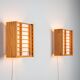 Paire de lampes murales en pin produites par Alda Sweden