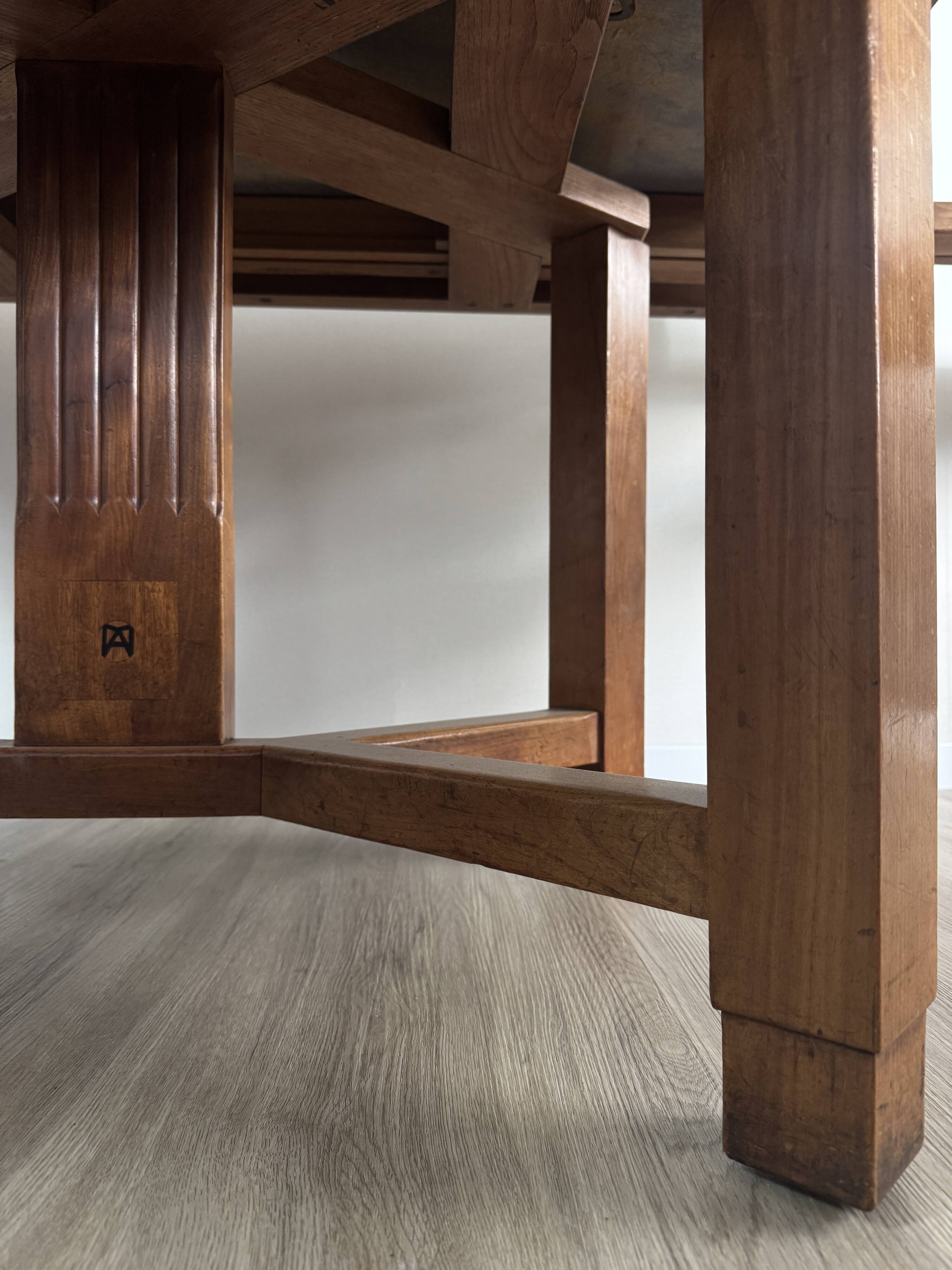 Art Deco dining table — Stamped Maurice Alet (1925–1935)