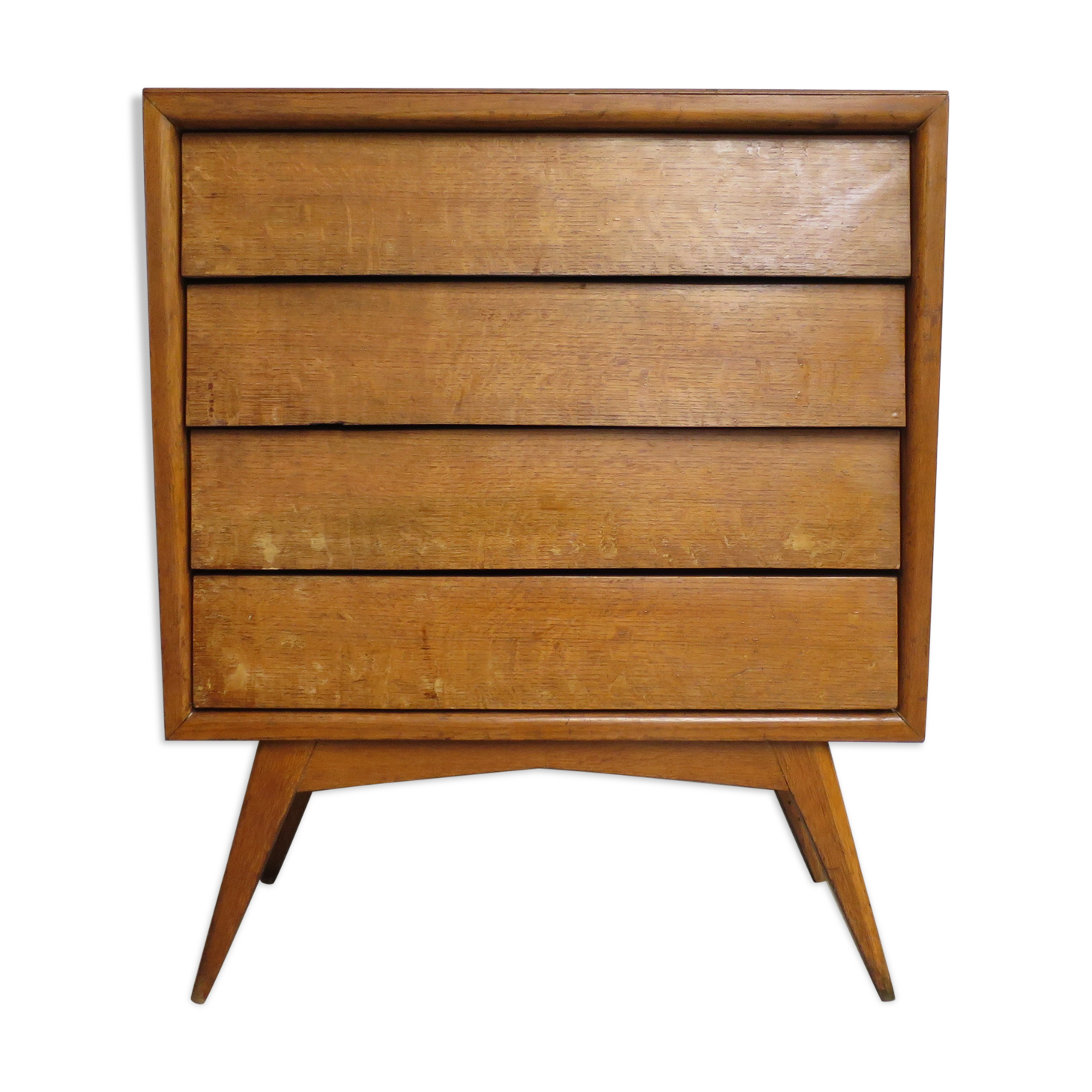 Commode vintage chêne pieds compas