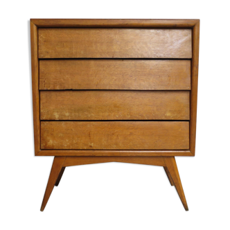 Vintage chest of drawers oak compass feet