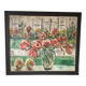 Antique oil painting depicting a still life