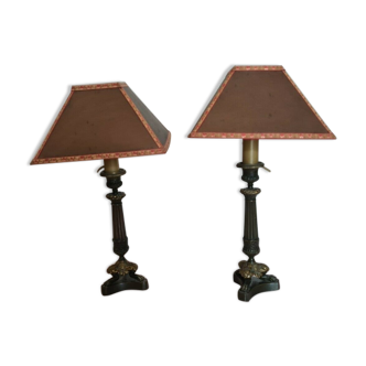 Empire style bronze table lamps