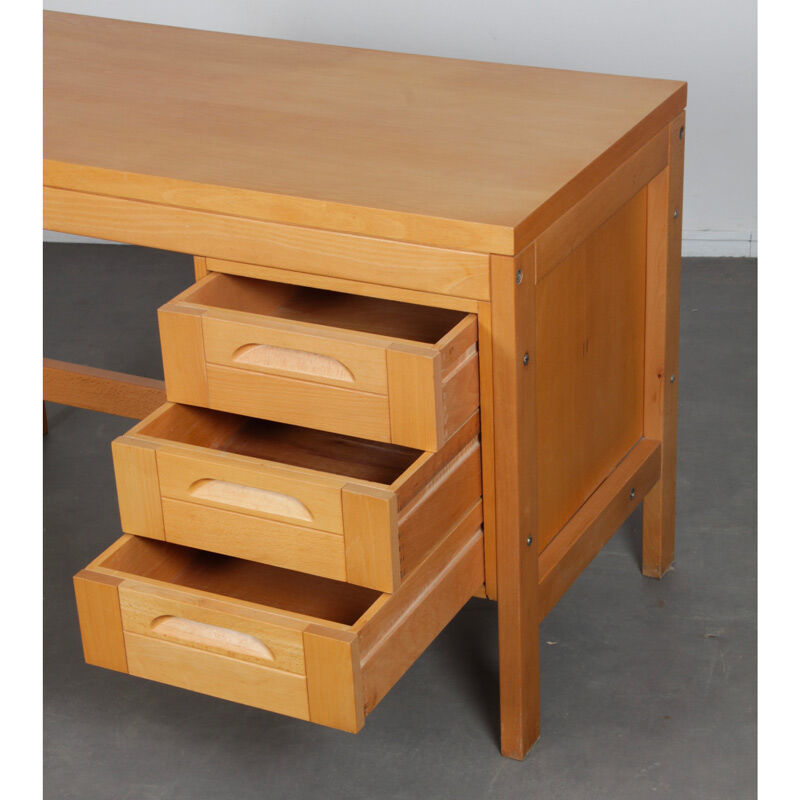 Vintage wooden desk from the 1970s