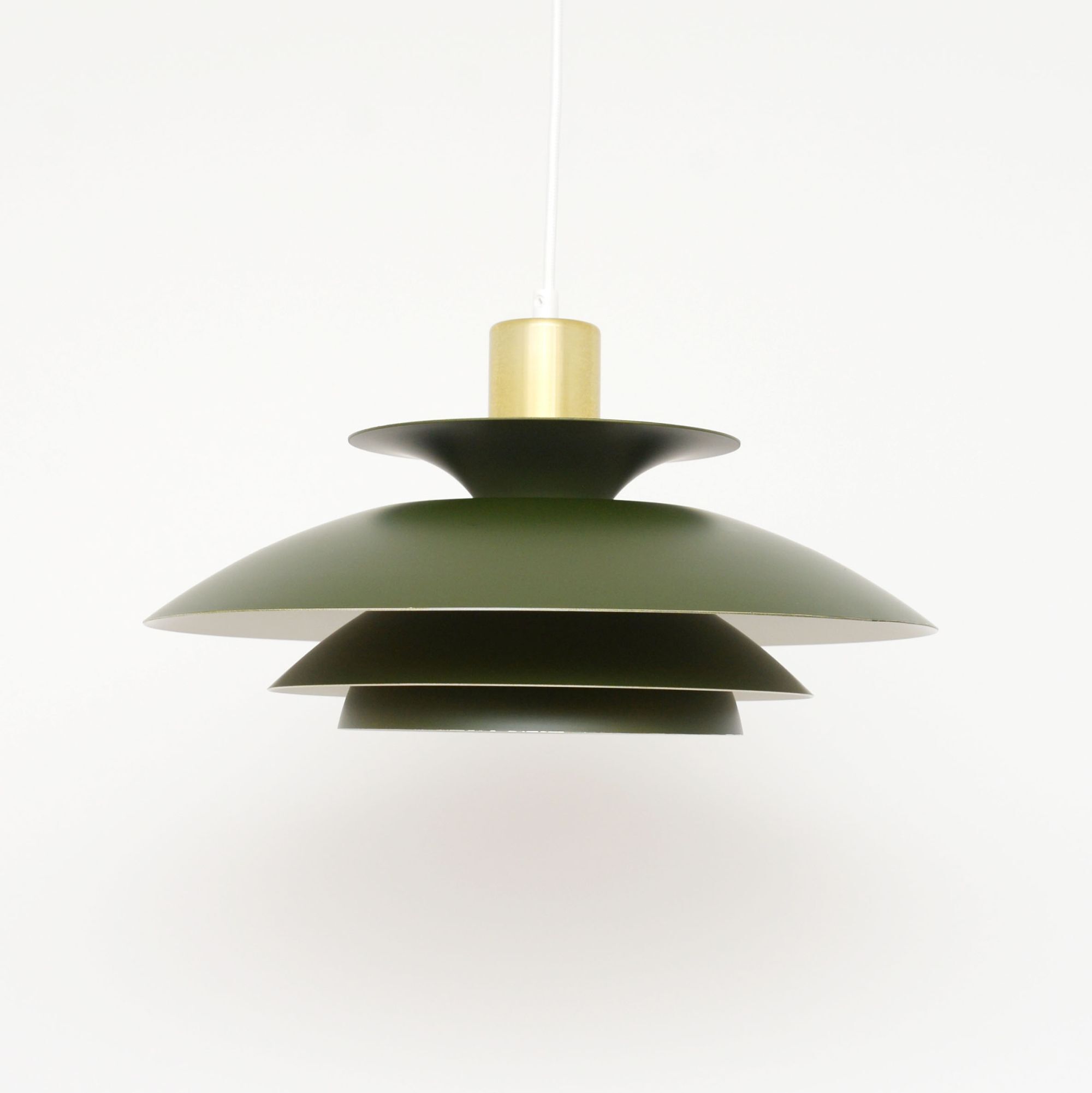 Lampe scandinave, vert bouteille, années 1970