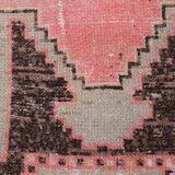 3x10 Salmon & Brown Ikat Pattern Vintage Runner Rug, 82x312Cm