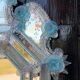 Venetian mirror in colourless and blue Murano glass, circa 1930.