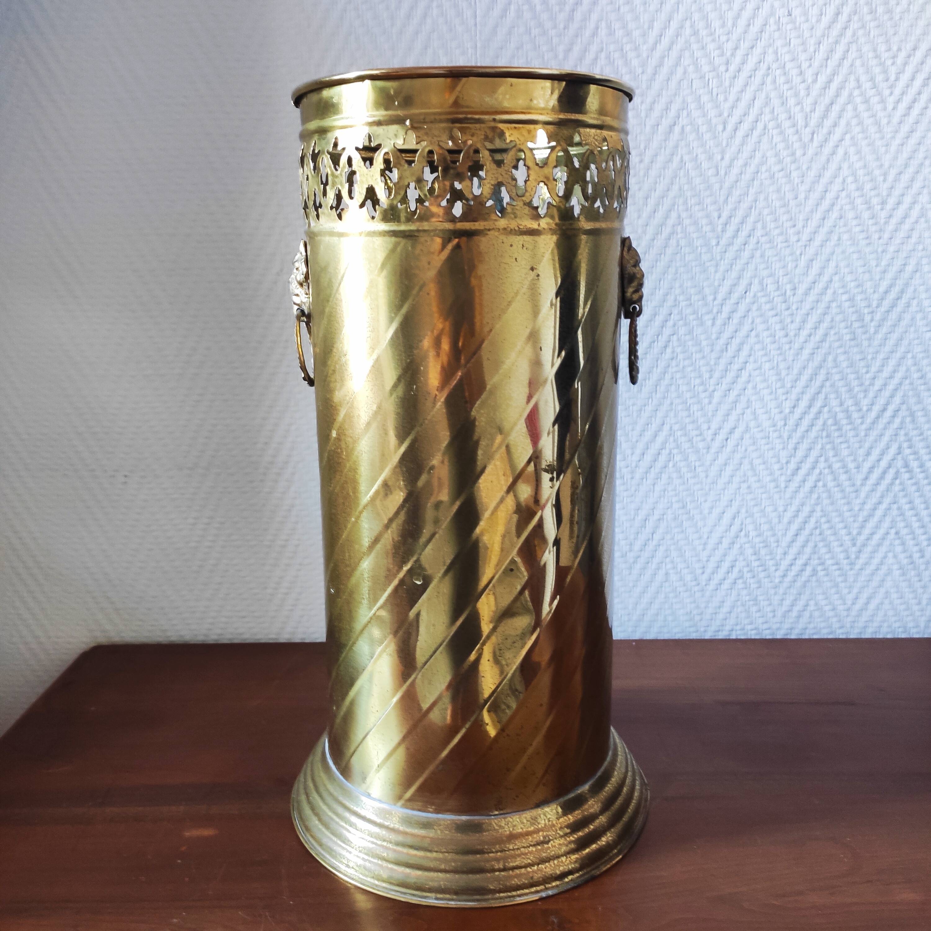 Vintage gold umbrella stand