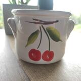 Ceramic planter decorated with cherries