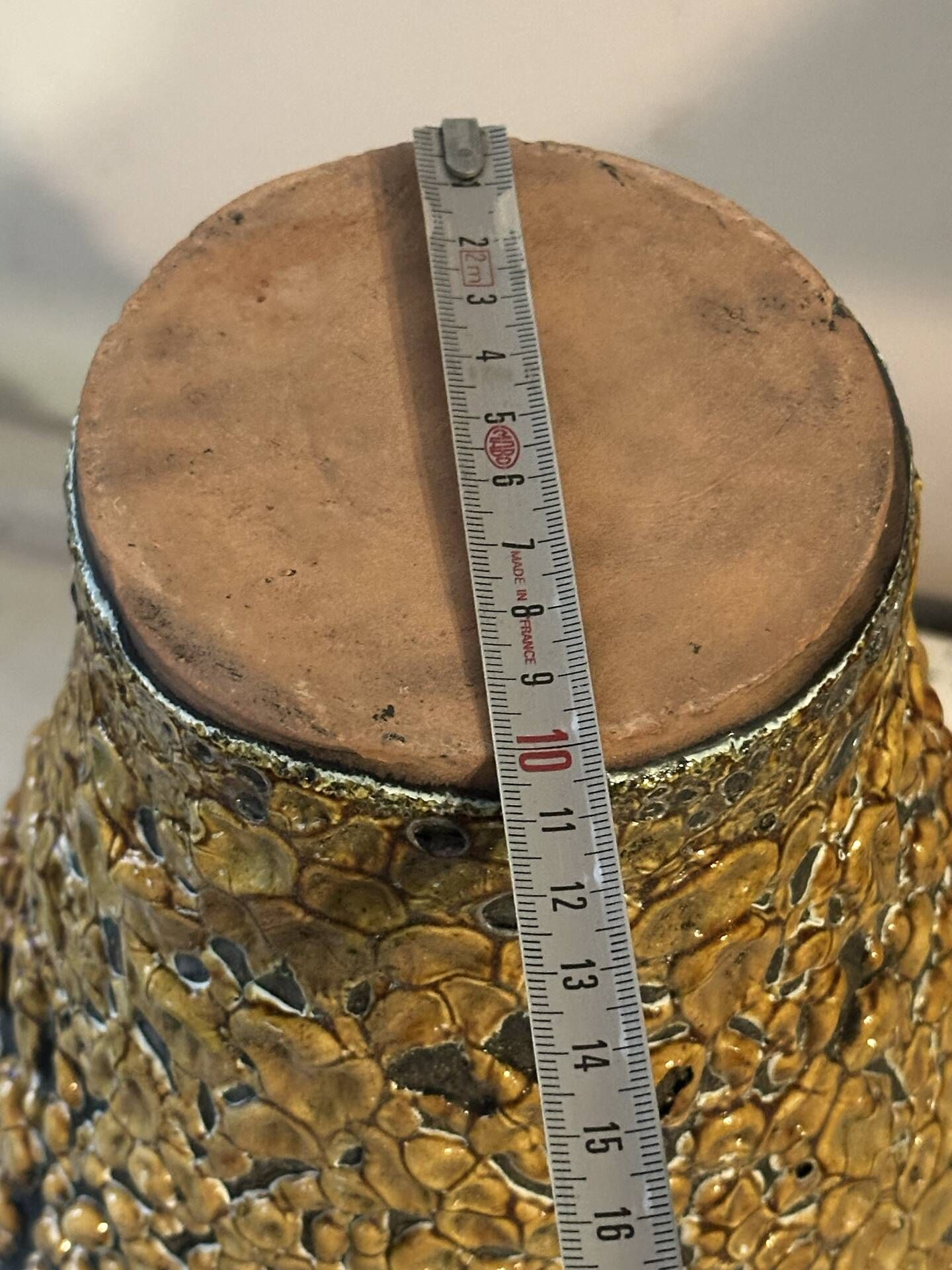 Large textured ceramic vase – 1960s/70s – H 40 cm