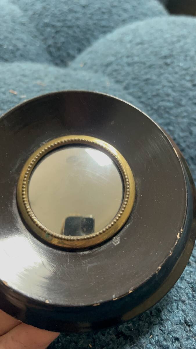 Pair of witch mirrors Napoleon III, 12cm, antique glass, curiosity, antique, black