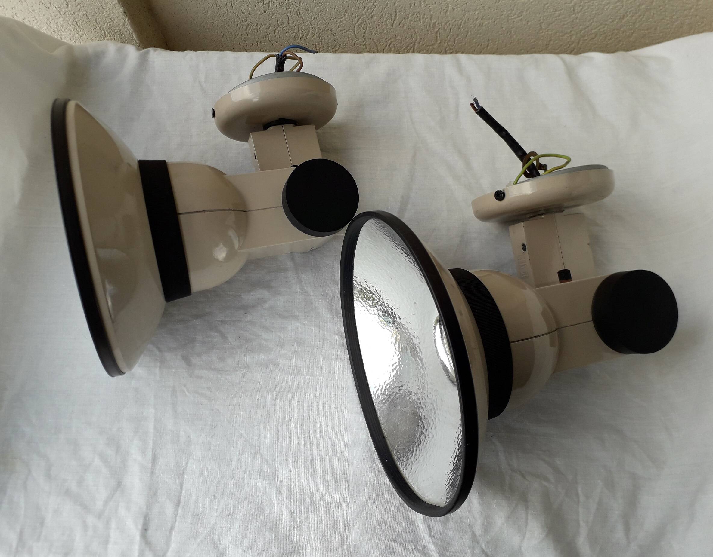 Pair of adjustable spotlight wall lights