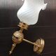 Brass wall light and satin glas vintage 50s-60s