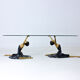 Brass French ballerina coffee table, France 1960s