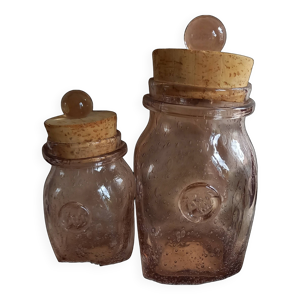 2 pots Biot en verre