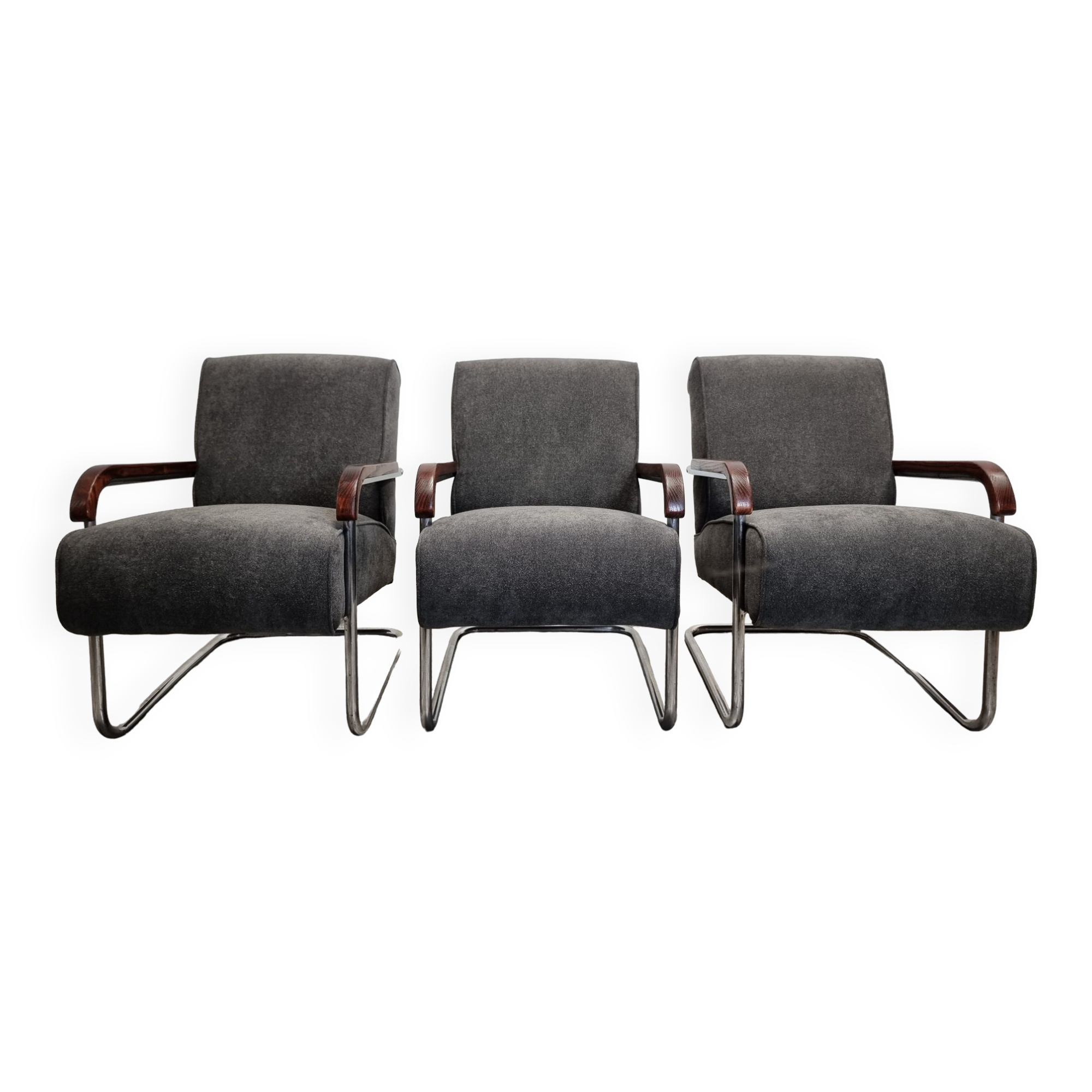 Tubular Armchairs by Anton Lorenz for Ton