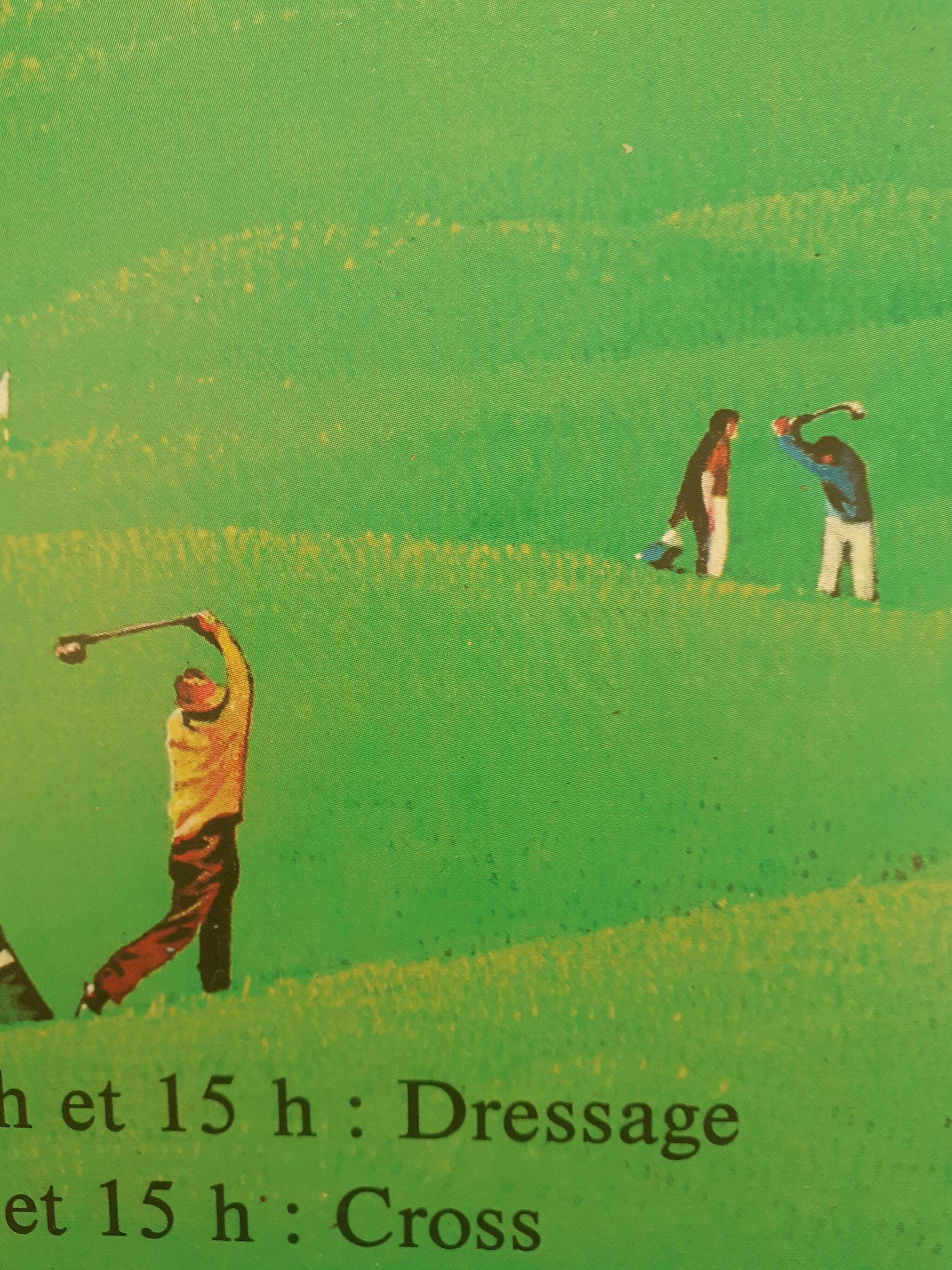 Affiche Vittel équitation golf 1989