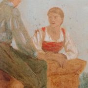 Tableau à l'huile scène galante