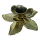 Bougeoir fleur laiton doré