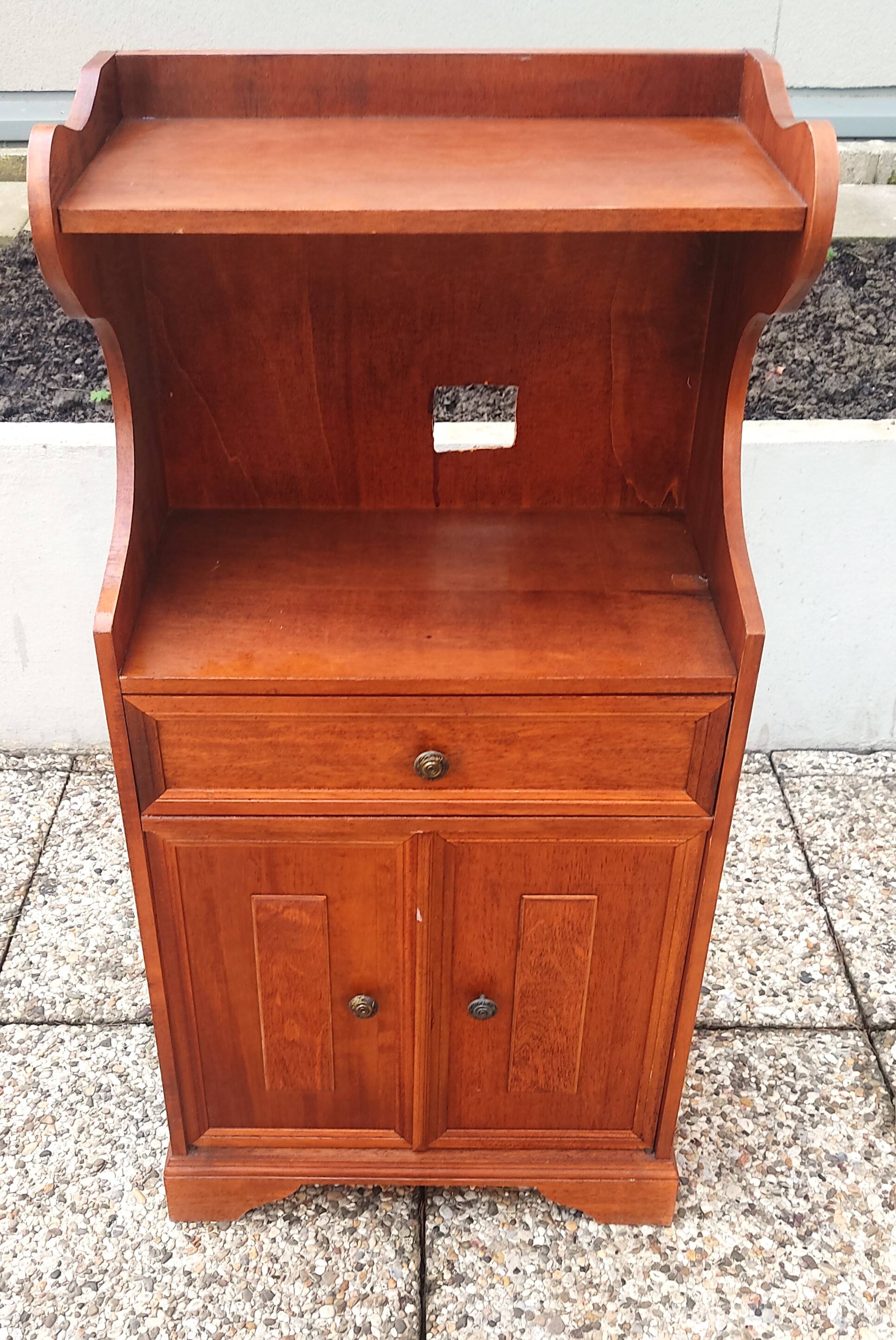 Cherry wood bedside table, Louis-Philippe style
