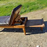 Doctor's bench oak and leather 19th