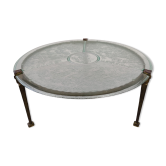 Table basse vintage brutaliste , années 80