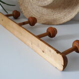 Portemanteau en bois style bambou vintage
