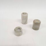 Set of three marble candle sticks, Italy 1970's