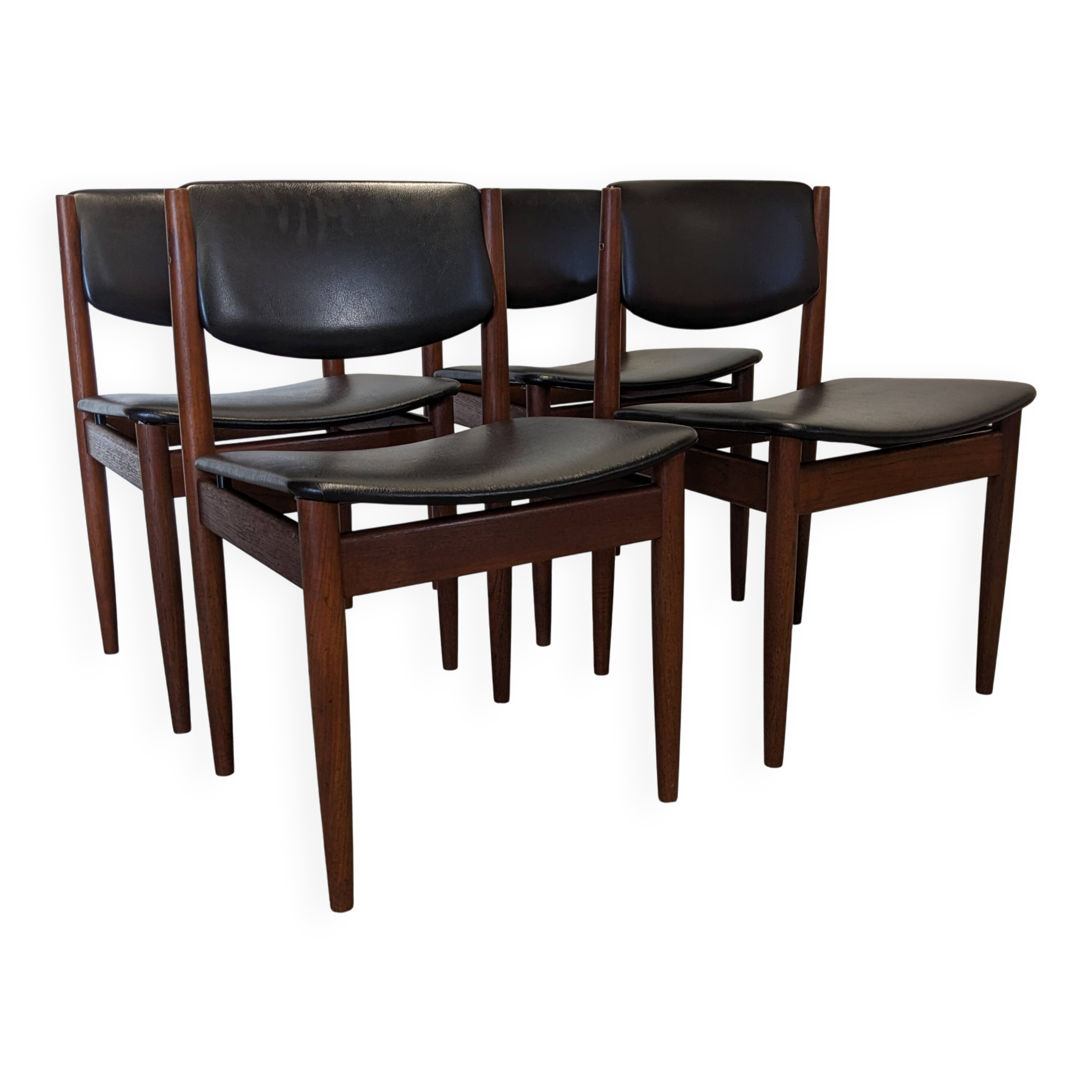 Set of 4 teak chairs by Finn Juhl for France&Son, Denmark circa 1960