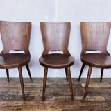 Trio of vintage retro Dove Baumann chairs 1960