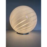 Contemporary murano spiral white murano glass table lamp