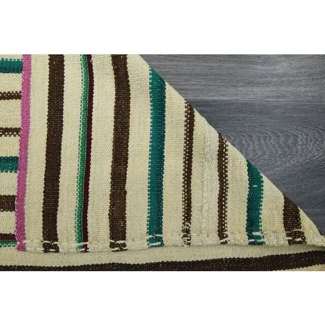 1970s Vintage Turkish Oushak Handmade Wool Cotton Beige Area Rug 137x221