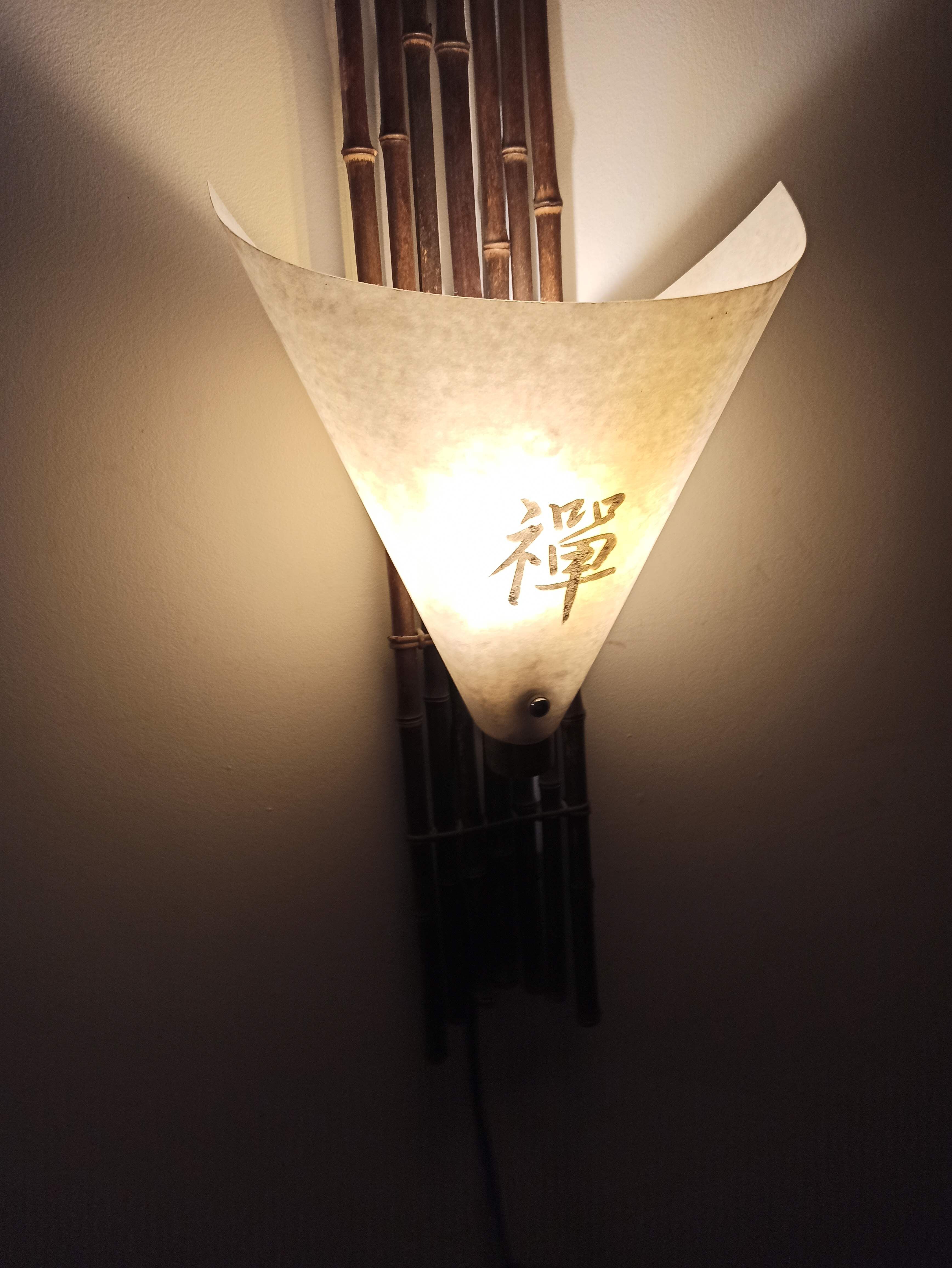102.5 cm Large Japanese Wall Lamp Bamboo Paper