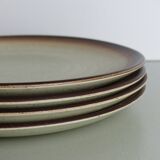 Set of 4 flat plates in speckled sandstone