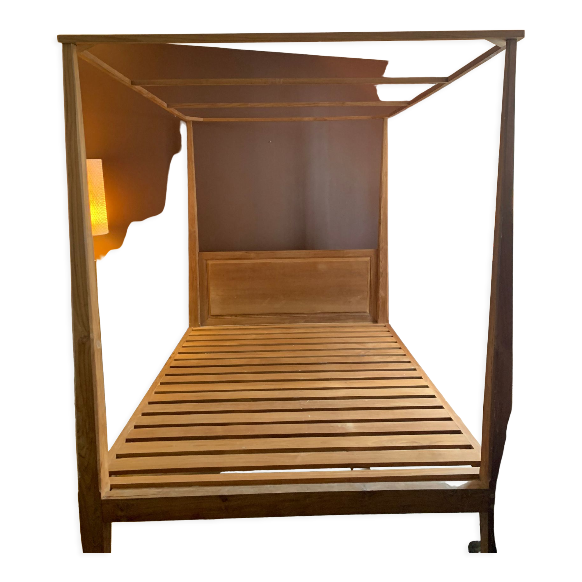 Solid teak canopy bed 160x200