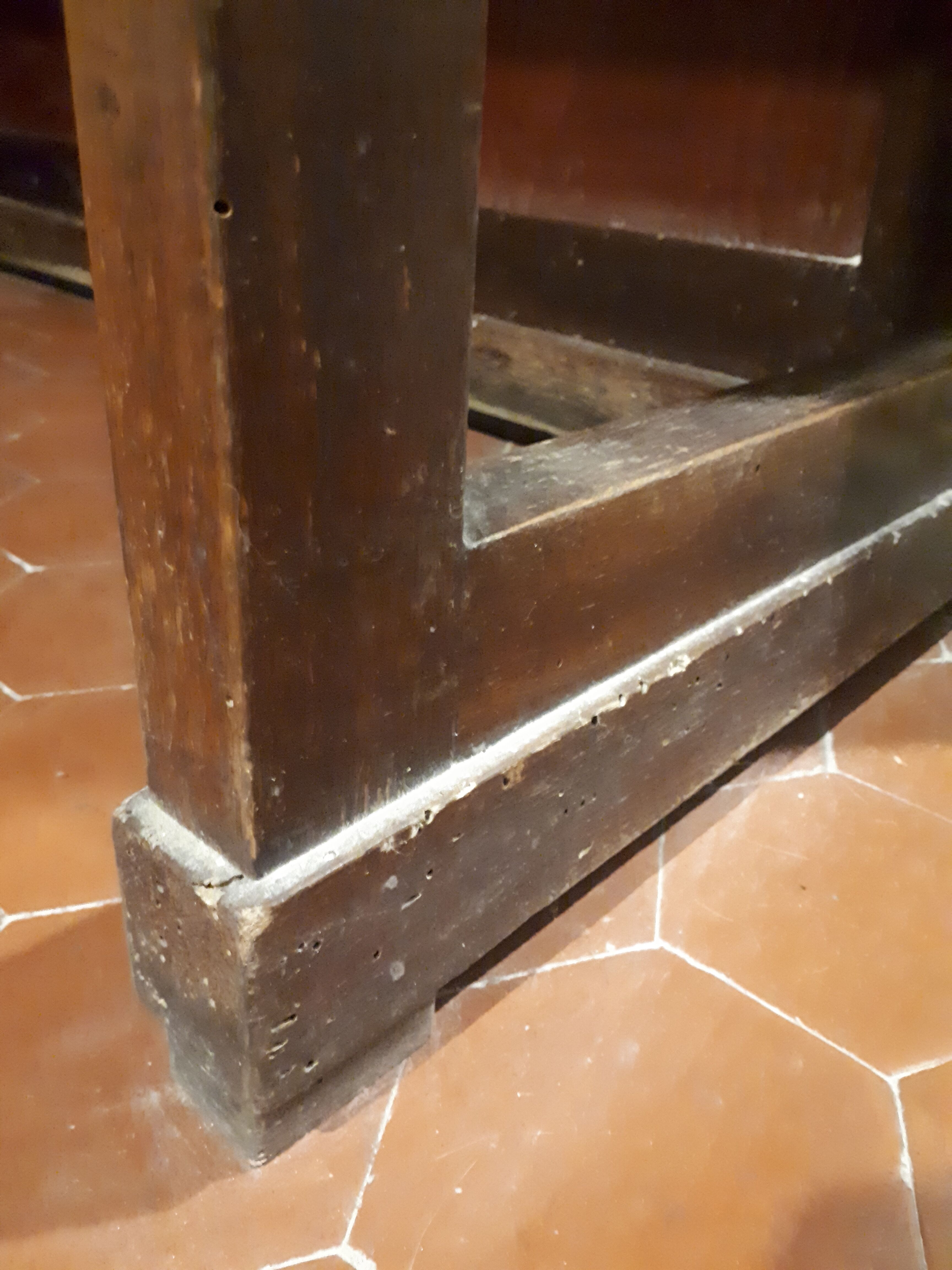 Wooden dressing table Courbet marquetry chevrons art deco Austrian