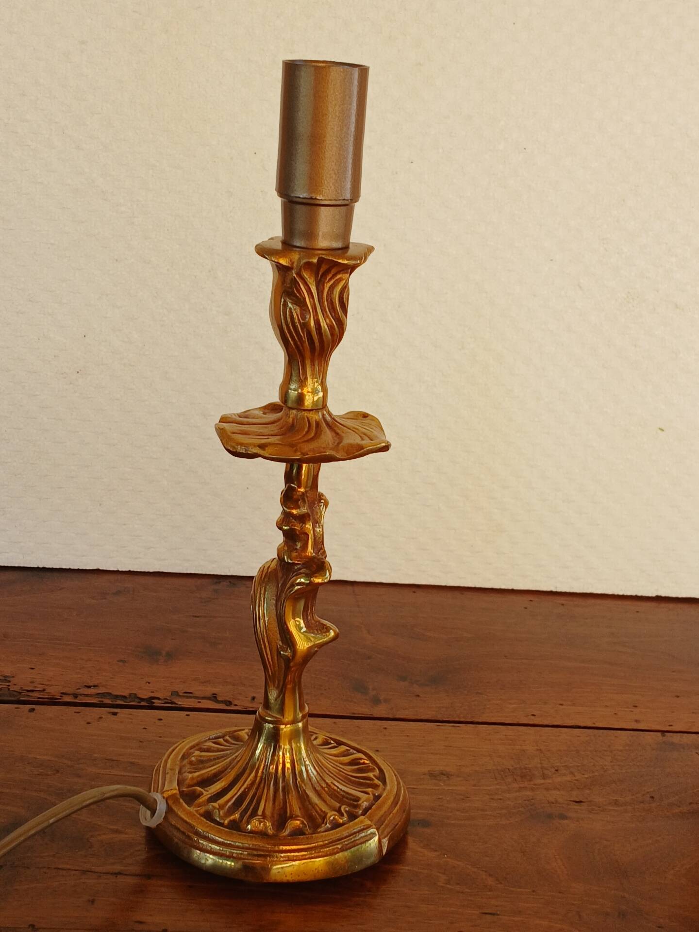 Vintage Rococo style gilded bronze lamp base
