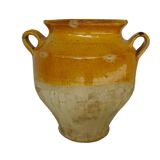 Pot à confit ancien français à glaçure jaune