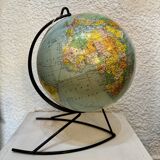 Antique Girard and Barrere 1965 vintage terrestrial globe