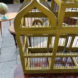 Vintage antique wood and metal bird cage